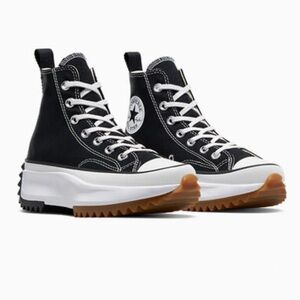 Converse b&w Run Star Hike Canvas platform sneaker, Men’s 7.5, womens 9